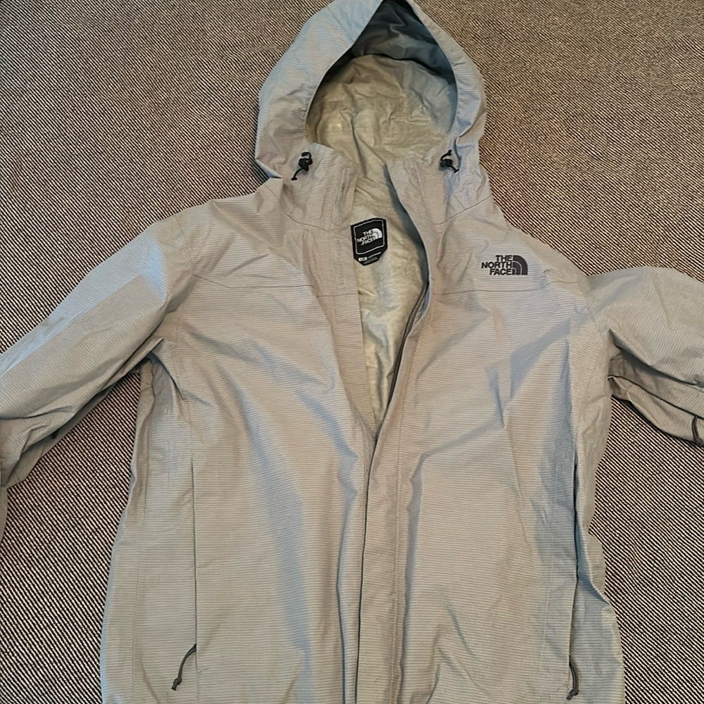 The North Face Hooded Winter Rain Snow Ski Jacket Grey Men L